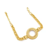 Altın Kaplama İmitasyon Zirkon Taşlı Arpa Modeli Çeyrek Çerçeve Bileklik BLK-1162 thumbnail 3