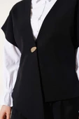 Gold Düğmeli Basic Yelek Siyah thumbnail 4