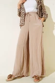 Yandan Cepli Salaş Kırışık Pantolon Latte thumbnail 1