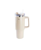 Tantitoni Move Açık Kahve Pipetli Paslanmaz Çelik Termos Bardak 1,2 Lt - 1