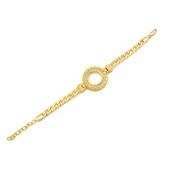 Altın Kaplama İmitasyon Zirkon Taşlı Desenli Figaro Burma Model Çeyrek Çerçeve Bileklik BLK-1164 thumbnail 1