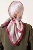 Çiçek Desen Twill Eşarp Magenta thumbnail 3