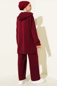 Loyşa Fermuarlı Kapüşonlu İkili Takım Bordo thumbnail 3