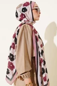 Çiçek Desenli Şal Pudra thumbnail 3