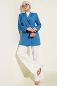 Cep Kapaklı Dabıl Blazer Ceket İndigo thumbnail 2