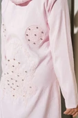 Taşlı Nakış Detaylı Kapüşonlu Kap Pembe thumbnail 4