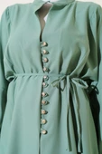 Taşlı Brit Düğmeli Terikoton Gömlek Tunik Mint thumbnail 4