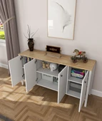 Hunerika Nostalji 4 Kapaklı konsol-Wood Beyaz-Minifiks Bağlantılı - 3