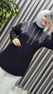 Kadın Giyim Büyük Beden Önü Taşlı Tunik thumbnail 5