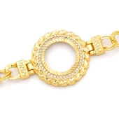 Altın Kaplama İmitasyon Desenli Figaro Model Çeyrek Çerçeve Bileklik BLK-1158 thumbnail 4