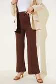 Beli Lastikli Çımalı Pantolon Kahve thumbnail 1