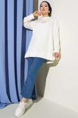Loyşa I Love You Baskılı Tunik Ekru thumbnail 2