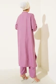 Önü Taş Detaylı Uzun Tunik İkili Takım Gül Kurusu thumbnail 3