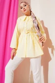 Bebe Yaka İp Kuşaklı Gömlek Sarı thumbnail 1