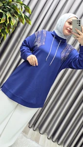 Kadın Giyim Büyük Beden Önü Taşlı Tunik thumbnail 12