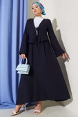 İp Bağcık Kimono Etekli İkili Takım Lacivert thumbnail 1