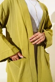 Çift Cepli Müslin Hırka Yağ Yeşili thumbnail 4