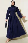 Bel Gipeli Kloş Elbise Lacivert thumbnail 1