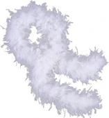 Eğitici Oyuncak Beyaz Renk Kabarık Kalın Otriş Boa Tüy 6 cm Genişlik 180-200 cm Uzunluk - 2