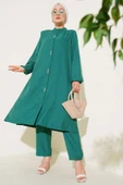 Önü Taş Detaylı Uzun Tunik İkili Takım Zümrüt thumbnail 1