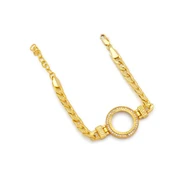 Altın Kaplama İmitasyon Zirkon Taşlı Figaro Desenli Çeyrek Çerçeve Bileklik BLK-1171 - 2