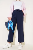 Paça Püsküllü İp Bağcık Detaylı Pantolon Lacivert thumbnail 1