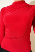 Yanları Büzgü Detaylı Sandy Bluz Kırmızı thumbnail 4