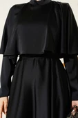 Boleronlu Saten Abiye Elbise Siyah thumbnail 4