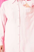 Taş Düğmeli Uzun Tunik Pembe thumbnail 4