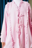 Fırfır Detaylı Kimono Pembe - 4