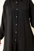 Taş Düğmeli Uzun Tunik Siyah thumbnail 4