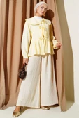 Bebe Yaka İp Bağlamalı Kimono Sarı thumbnail 2