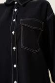Gömlek Yaka Tek Cepli İkili Takım Siyah thumbnail 4