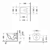 Duravit Happy D.2 Rimless Kanalsız Asma Klozet (Yavaş Kapanır Klozet Kapağı Dahil) Beyaz, 2222390075 - 2