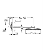 Grohe Rainshower SmartActive 310 Cube Tepe Duşu Seti, 31 cm, 2 Akışlı, 43 cm, Krom, 26479000 - 2