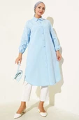 Gömlek Yaka Tek Cepli Uzun Gömlek Bebe Mavi thumbnail 2