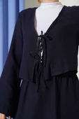İp Bağcık Kimono Etekli İkili Takım Lacivert thumbnail 4