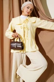 Bebe Yaka İp Bağlamalı Kimono Sarı thumbnail 1