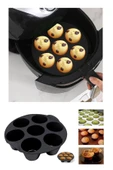 Airfryer Silikon Mini Muffin Yapışmaz Cupcake, Brownies, Pasta Kek Kalıbı - 3