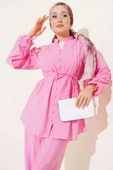 Hakim Yaka Brit Düğmeli İkili Takım Pembe thumbnail 2