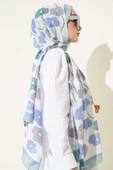 Çiçek Desenli Şal Mint thumbnail 3
