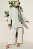 Önü Düğme Detaylı Keten Tunik Çağla Yeşili thumbnail 2