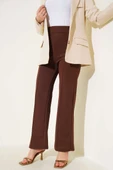Beli Lastikli Çımalı Pantolon Kahve thumbnail 2