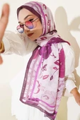 Gül Motifli Şal Mürdüm thumbnail 1