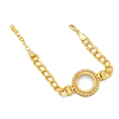 Altın Kaplama İmitasyon İşlemeli Figaro Model Çeyrek Çerçeve Bileklik BLK-1161 thumbnail 1