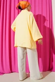 Çift Cepli Müslin Hırka Sarı thumbnail 3