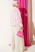 Top Düğmeli Pensli Gömlek Pembe thumbnail 3