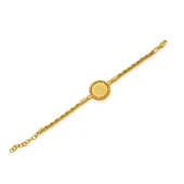 Altın Kaplama Çeyrekli Dorika Çerçeve Burgu Zincirli Bileklik BLK-1173 thumbnail 1