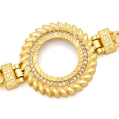Altın Kaplama İmitasyon Zirkon Taşlı Arpa Modeli Çeyrek Çerçeve Bileklik BLK-1162 thumbnail 4