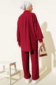 Gömlek Yaka Bürümcük İkili Takım Bordo thumbnail 3